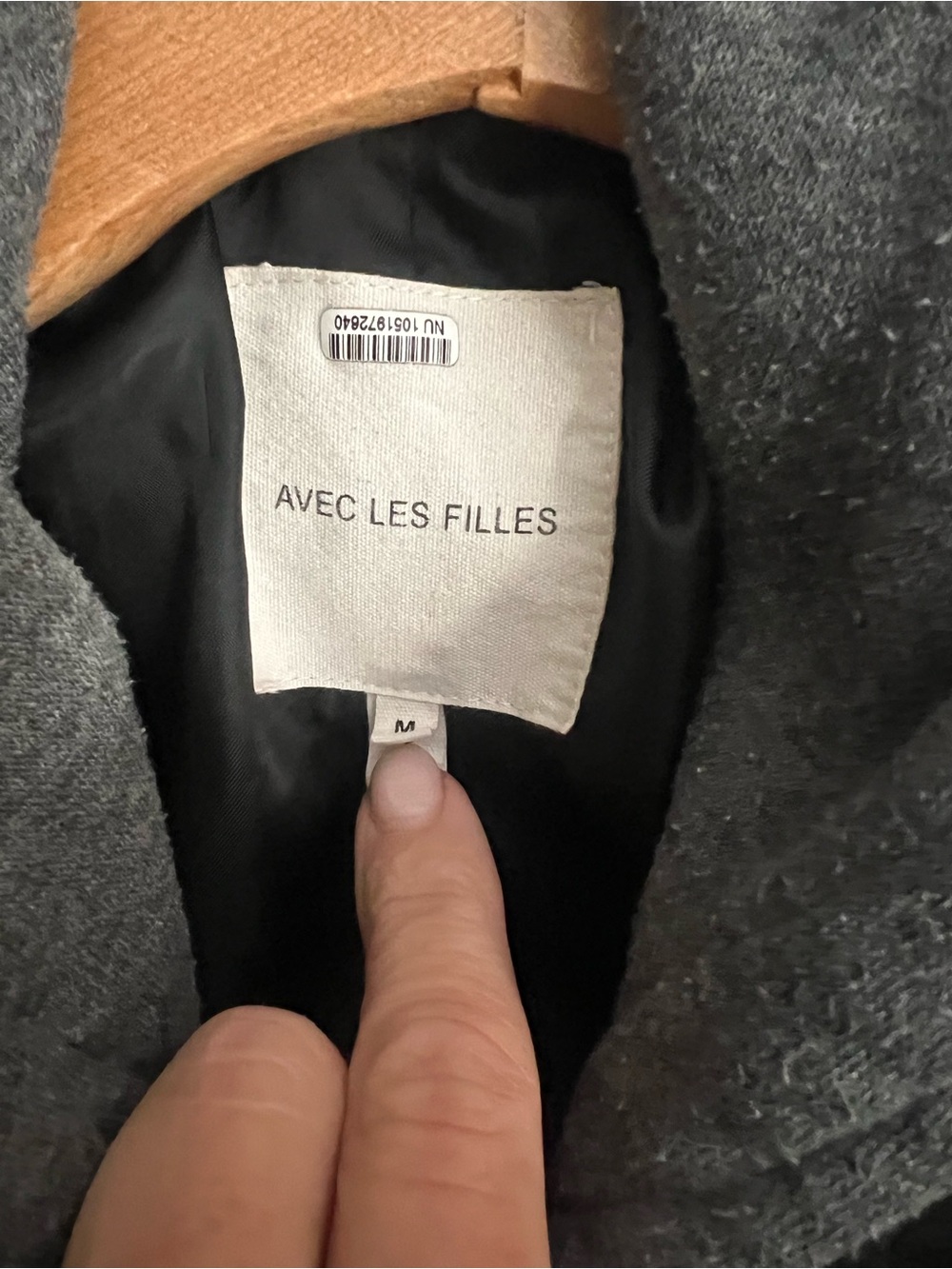 AVEC LES FILLES -Double Breasted  Plaid Wool Coat with Hooded Layer - Gray/Blue - Picture 2 of 6